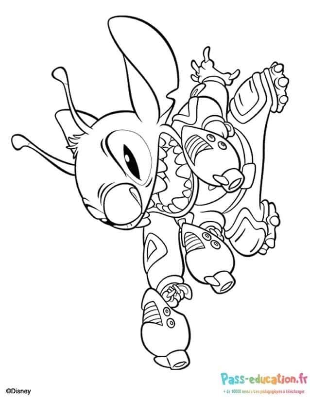 Coloriage Stitch en action à imprimer et colorier