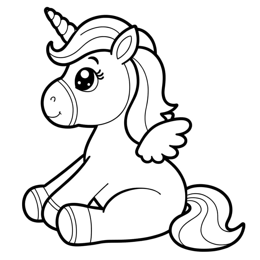 Coloriage Bébé Licorne à imprimer et colorier