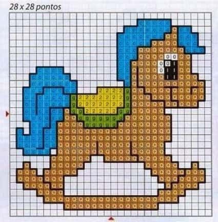 Coloriage Cheval pixel à imprimer et colorier