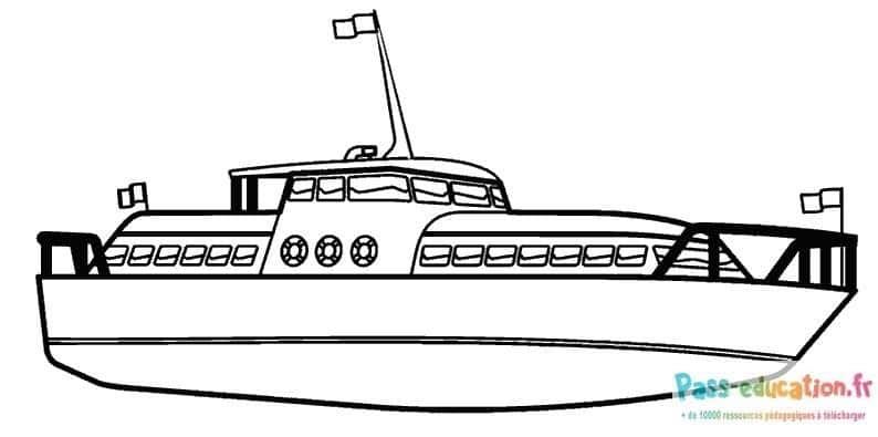 Coloriage Bateau de croisière à imprimer et colorier