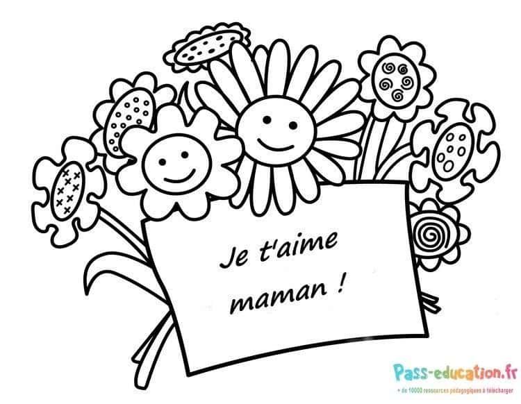 Coloriage Bouquet souriant à imprimer et colorier