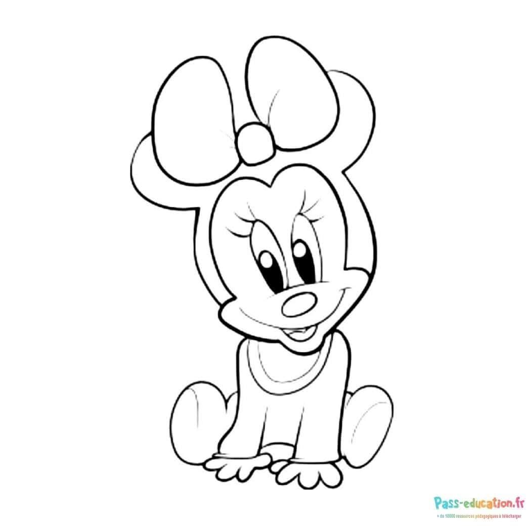 Coloriage Bébé Minnie à imprimer et colorier