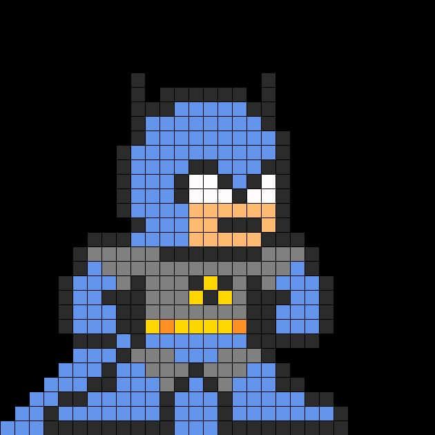 Coloriage Super-héros pixelisé à imprimer et colorier