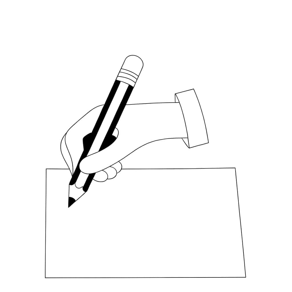 Coloriage Main dessinant à imprimer et colorier