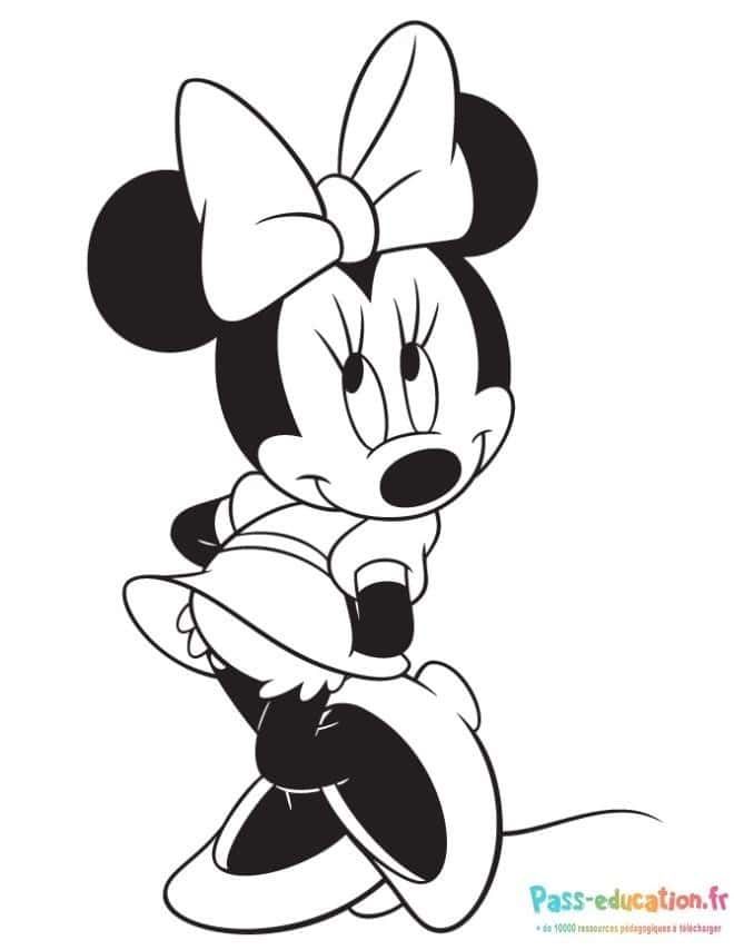 Coloriage Minnie élégante à imprimer et colorier