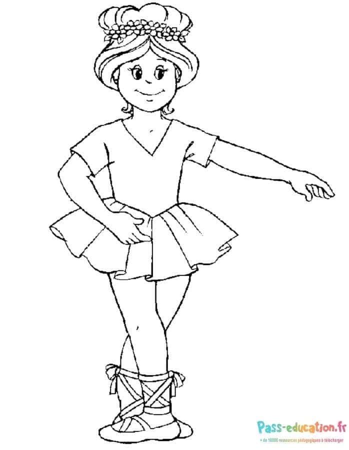 Coloriage Danseuse étoile à imprimer et colorier