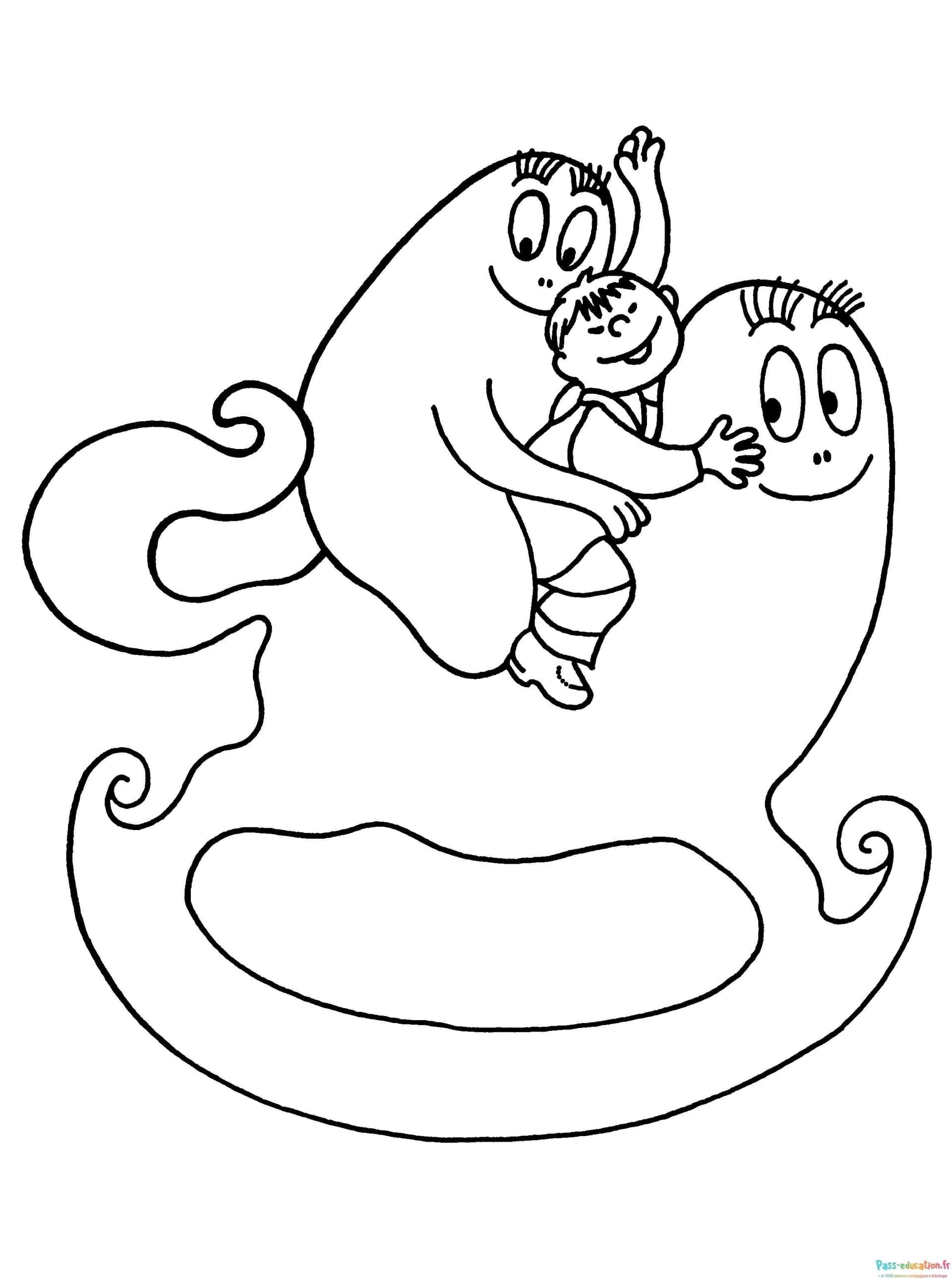 Coloriage Famille Barbapapa à imprimer et colorier