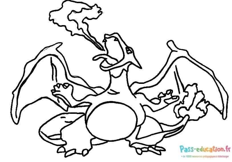 Coloriage Dragon cracheur de feu à imprimer et colorier