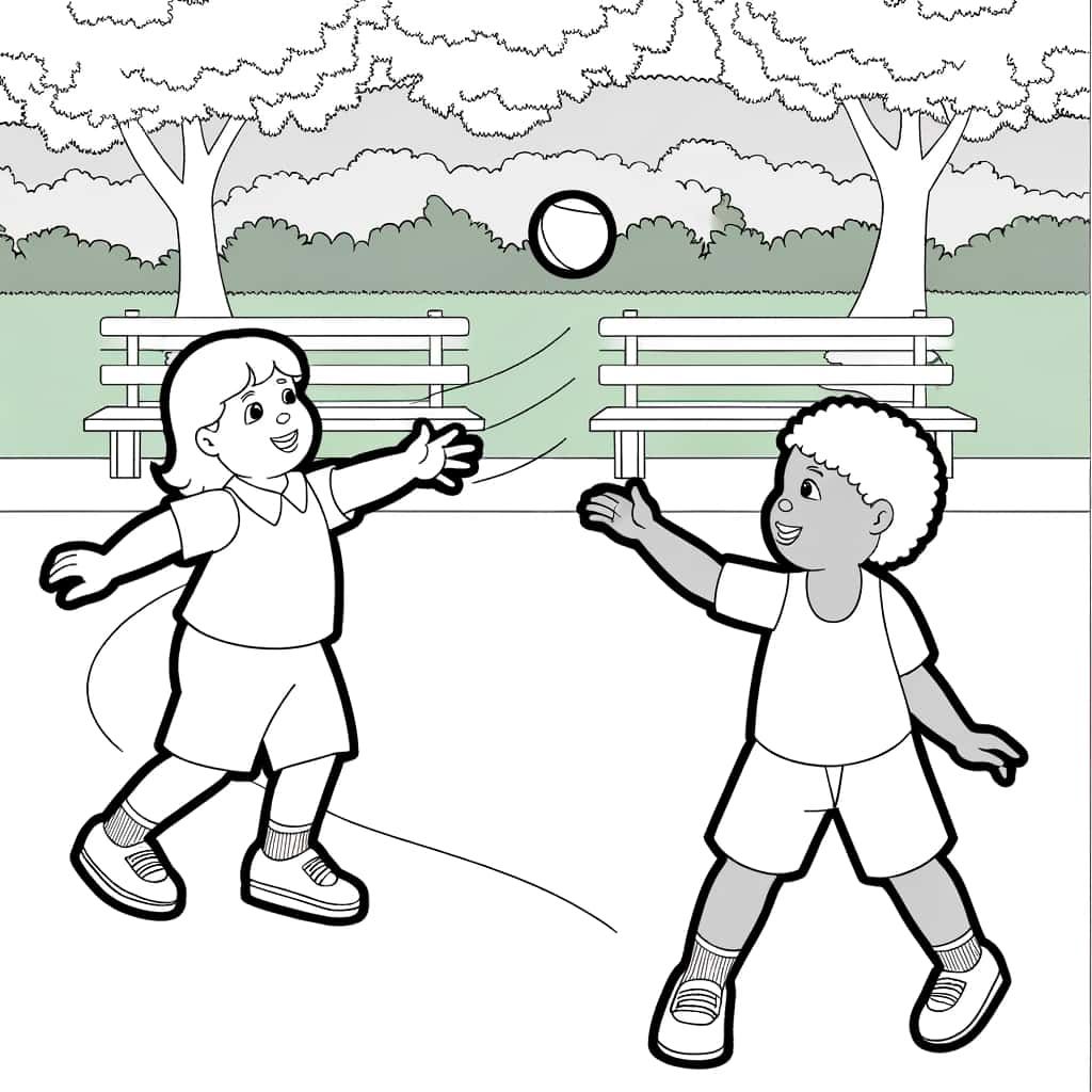 Coloriage Jeu de ballon à imprimer et colorier