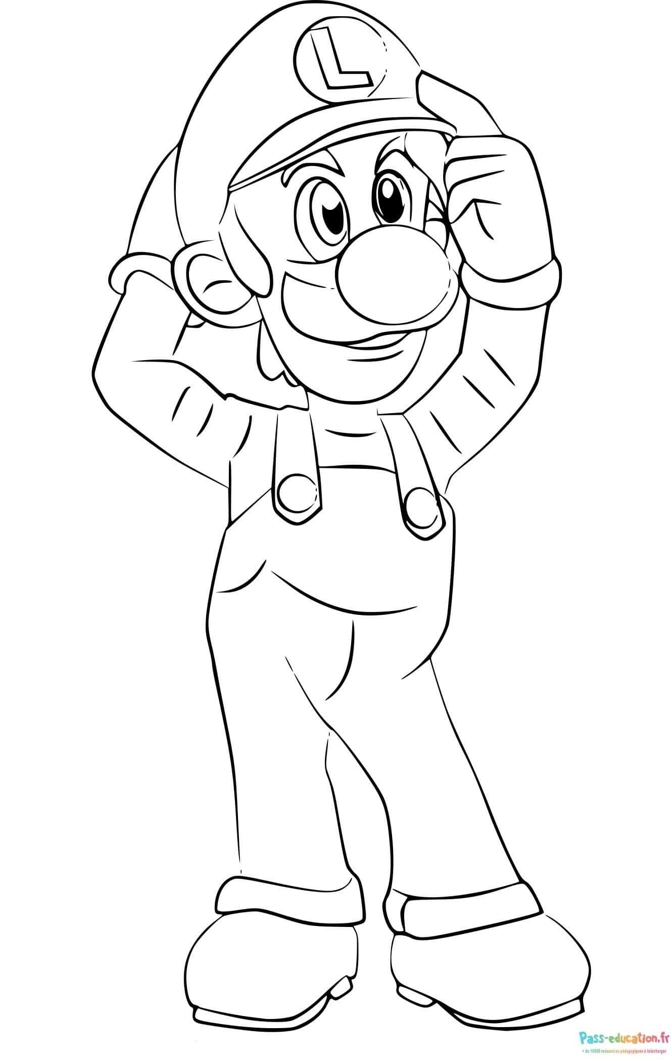 Coloriage Luigi joyeux à imprimer et colorier