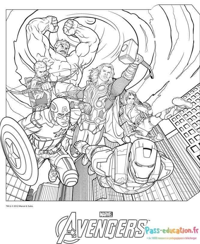 Coloriage Héros Avengers à imprimer et colorier