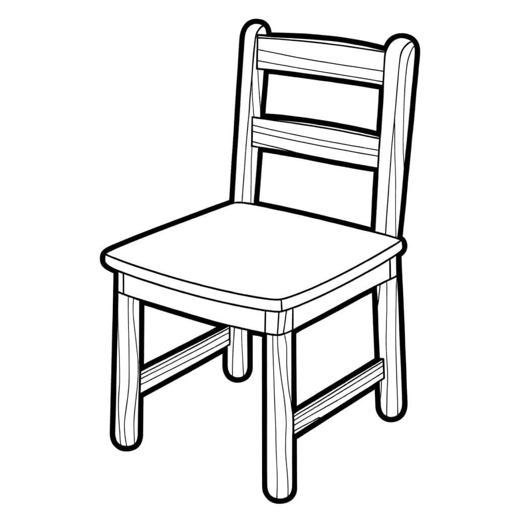 Coloriage Chaise en bois à imprimer et colorier