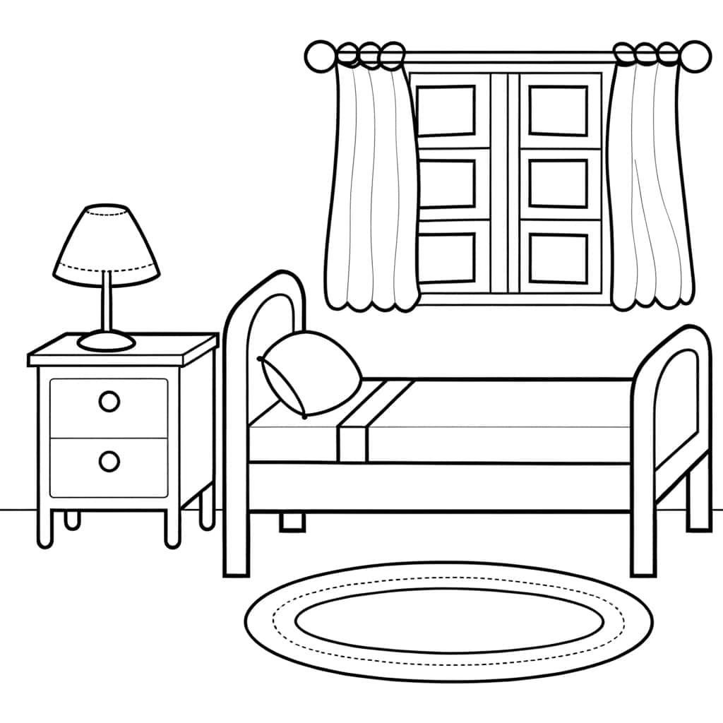 Coloriage Chambre enfant à imprimer et colorier