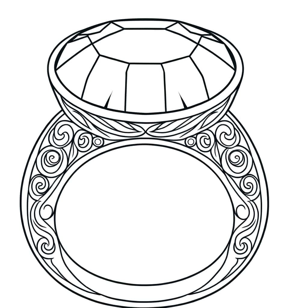 Coloriage Bague ornée à imprimer et colorier