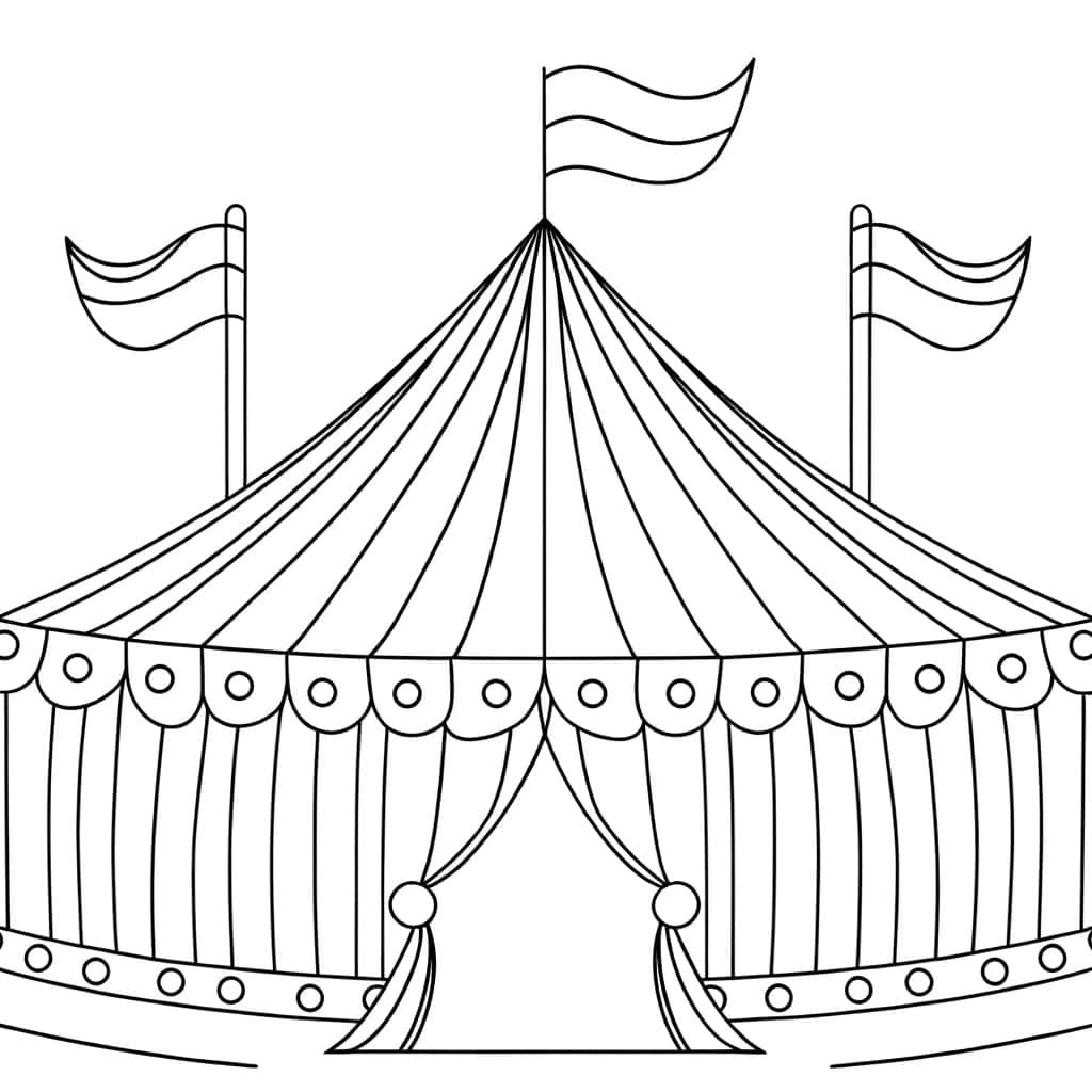 Coloriage Chapiteau de cirque à imprimer et colorier