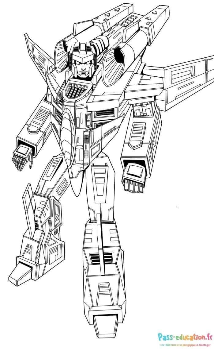 Coloriage Robot guerrier à imprimer et colorier