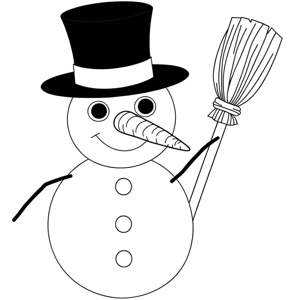 Coloriage Bonhomme de neige à imprimer et colorier