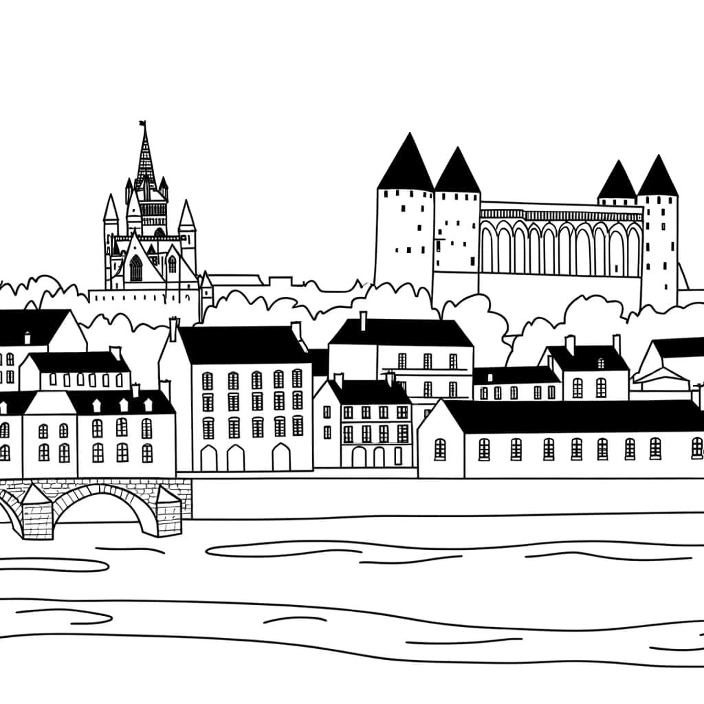 Coloriage Angers pittoresque à imprimer et colorier