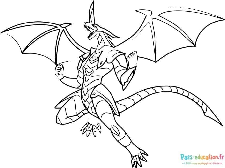 Coloriage Dragon volant à imprimer et colorier