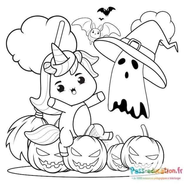Coloriage Fête d'Halloween à imprimer et colorier