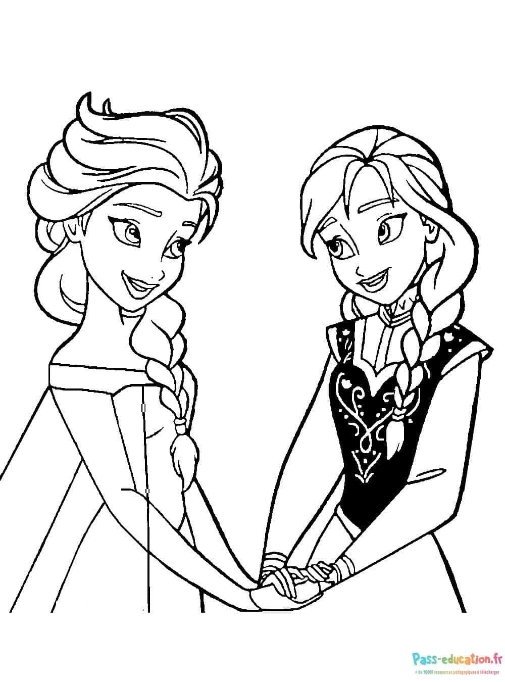 Coloriage Sœurs Royales à imprimer et colorier