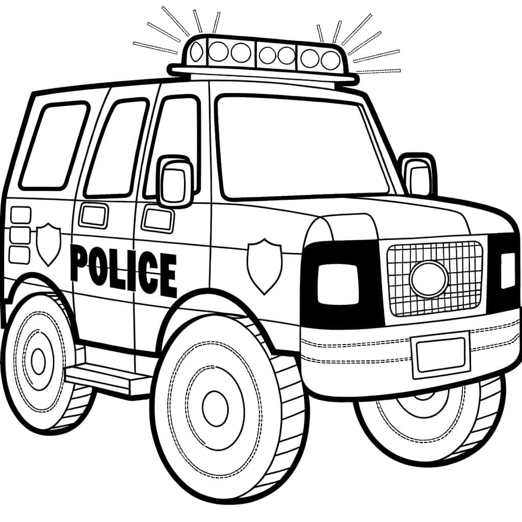 Coloriage Camion de police à imprimer et colorier