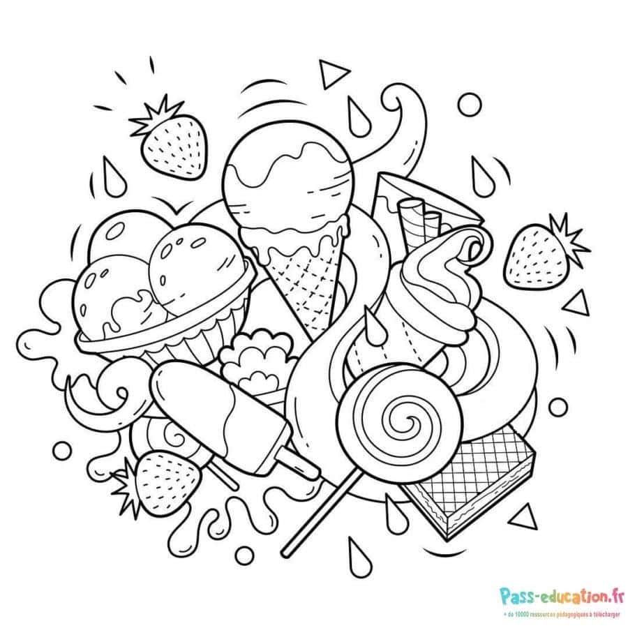 Coloriage Fête des glaces à imprimer et colorier