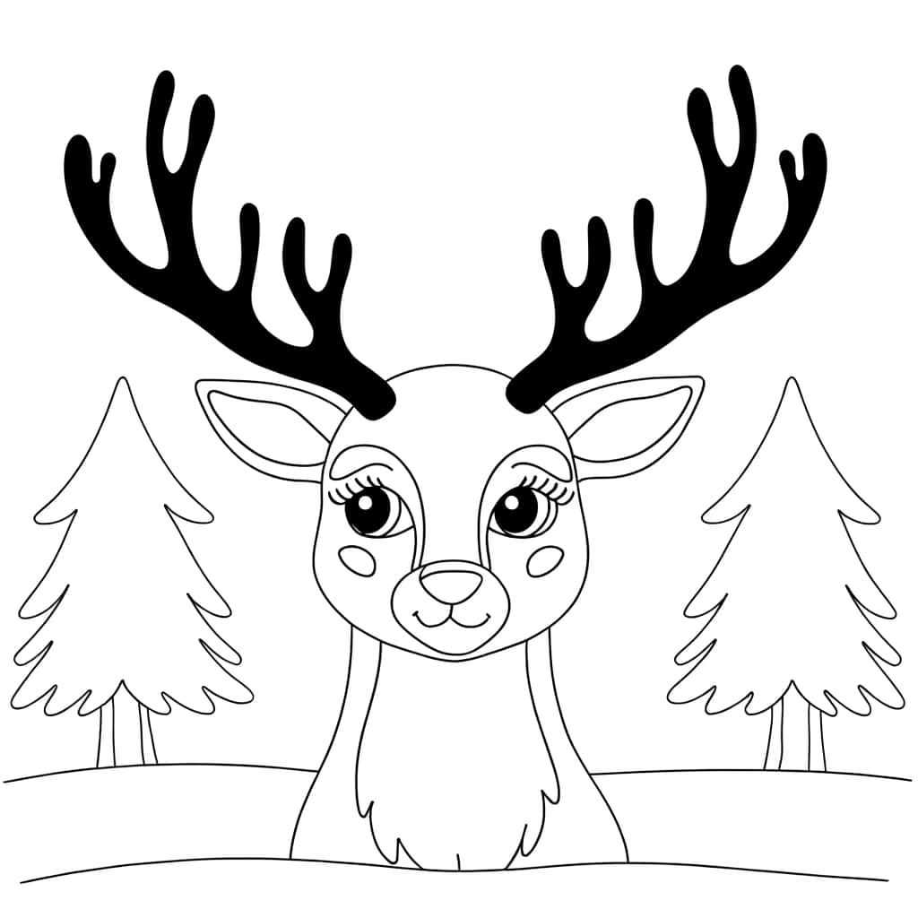 Coloriage Cerf mignon à imprimer et colorier