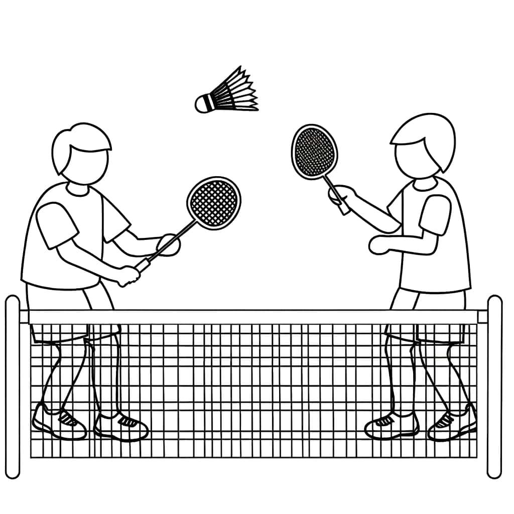 Coloriage Jeu de badminton à imprimer et colorier