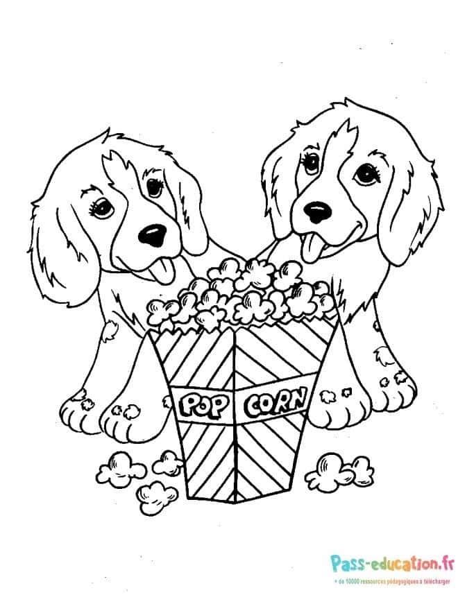 Coloriage Chien gourmand à imprimer et colorier
