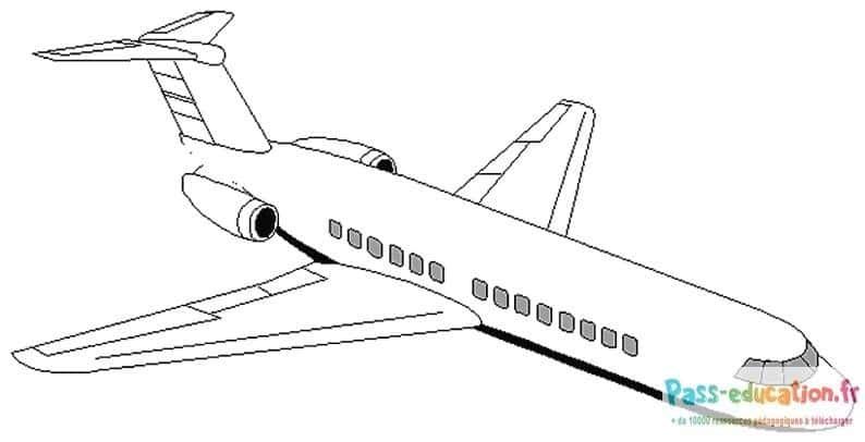 Coloriage Avion à réaction à imprimer et colorier