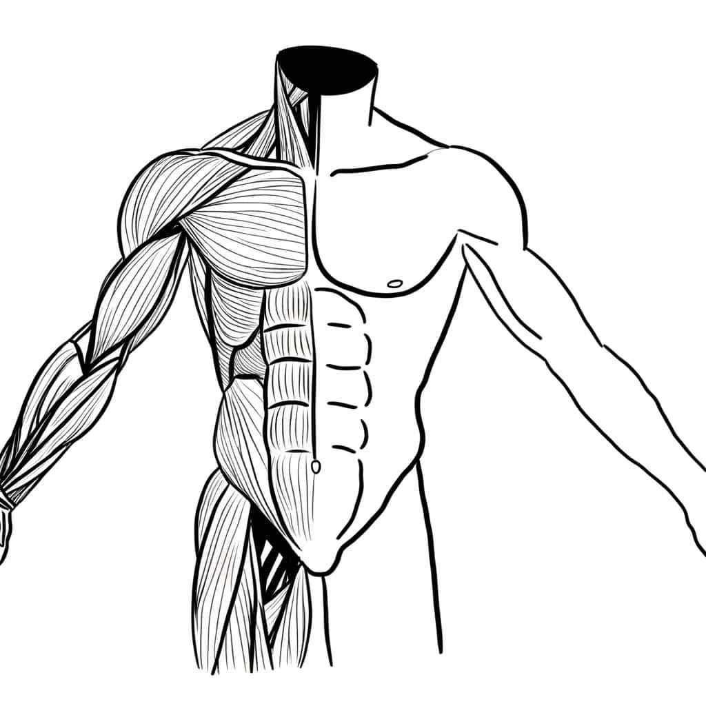 Coloriage Anatomie musculaire à imprimer et colorier