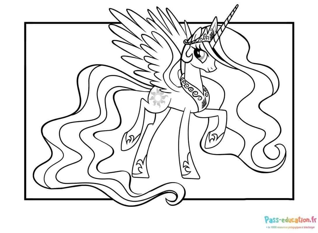 Coloriage Poney ailé licorne à imprimer et colorier
