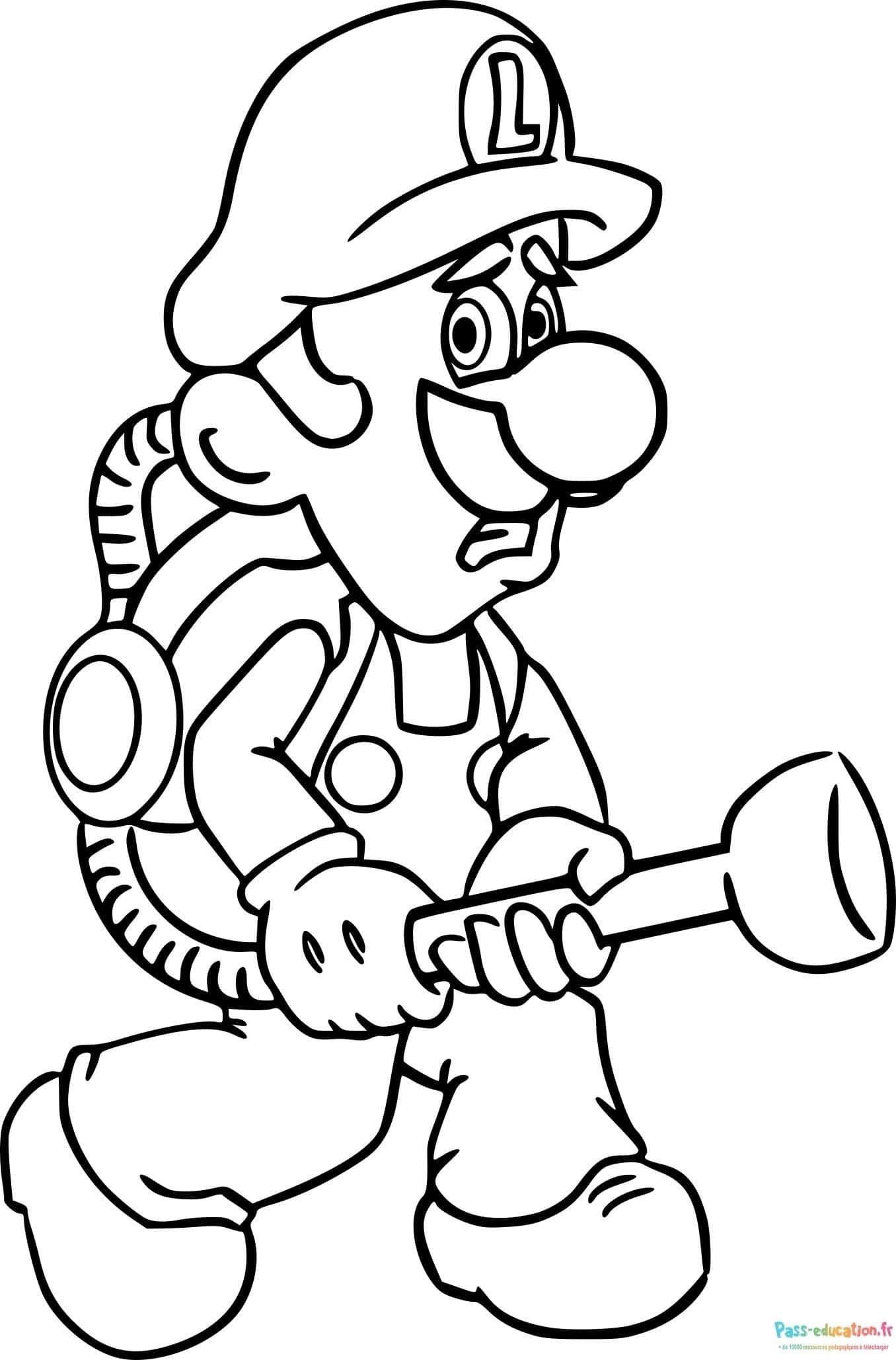 Coloriage Luigi au plongeur à imprimer et colorier