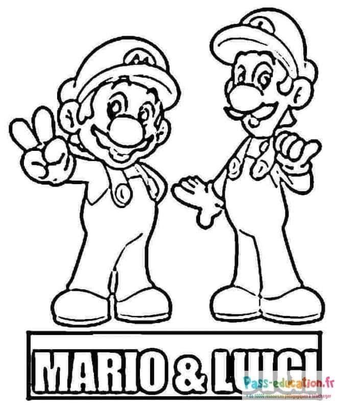 Coloriage Mario et Luigi à imprimer et colorier