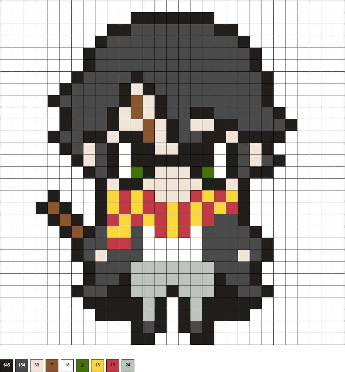 Coloriage Sorcier pixelisé à imprimer et colorier