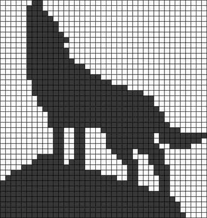 Coloriage Loup hurlant à imprimer et colorier