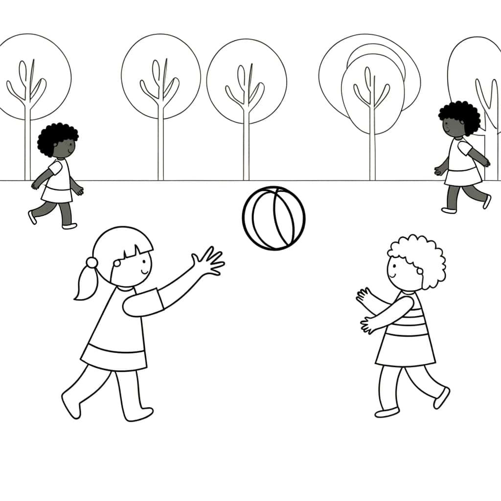 Coloriage Jeux de ballon à imprimer et colorier