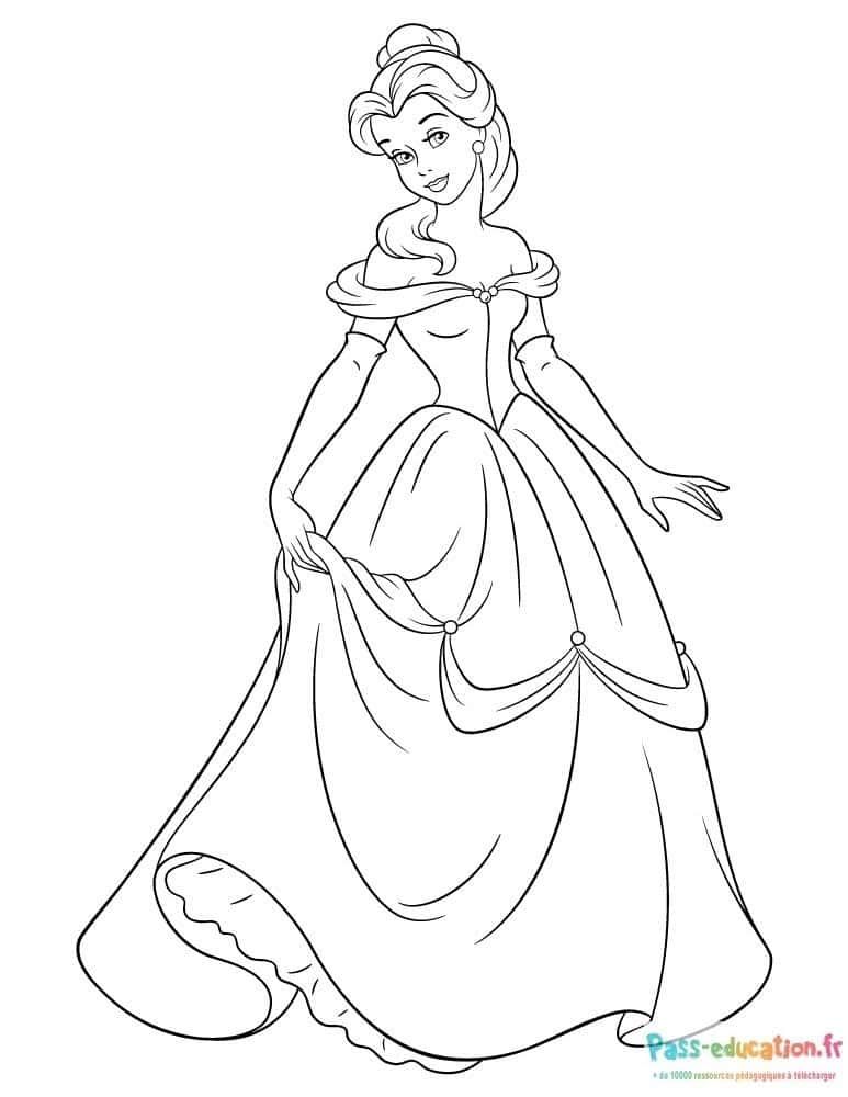 Coloriage Robe de bal élégante à imprimer et colorier