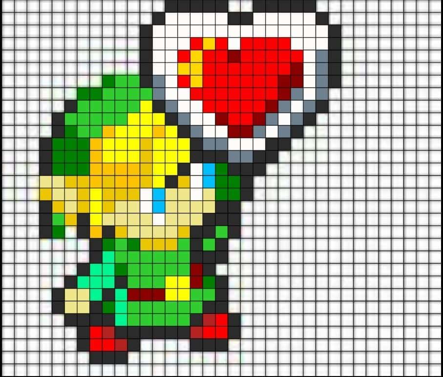 Coloriage Link tenant cœur à imprimer et colorier