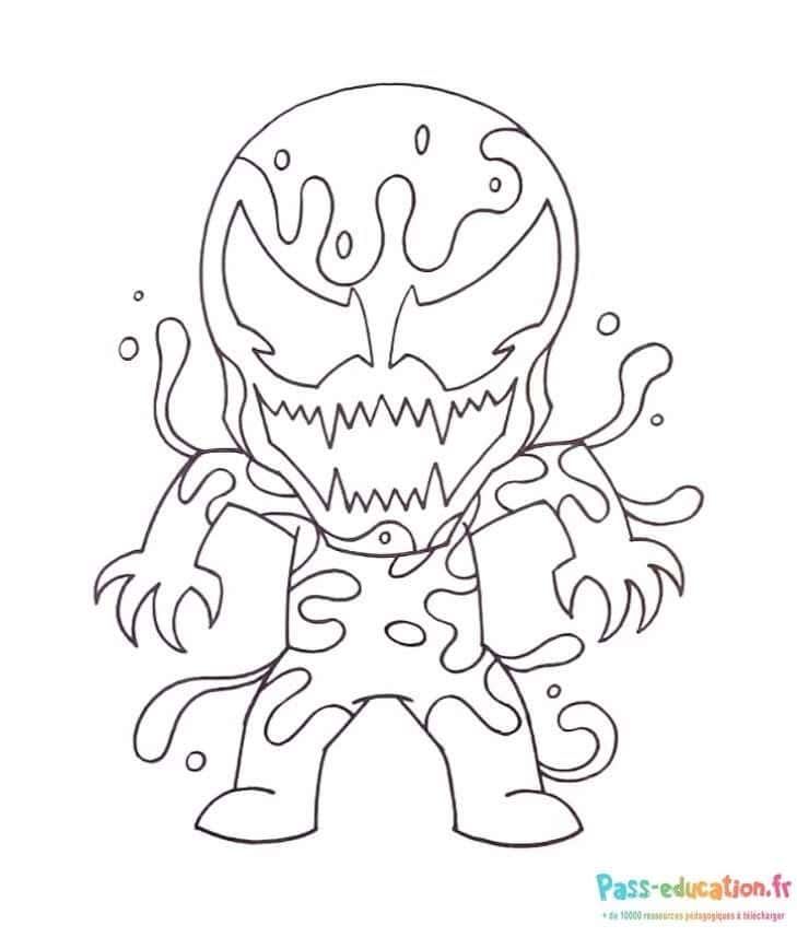 Coloriage Venom dessin animé à imprimer et colorier