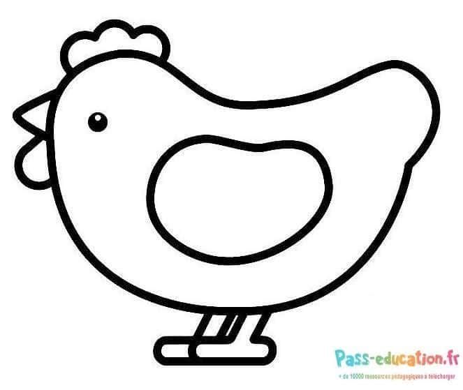 Coloriage Poussin stylisé à imprimer et colorier