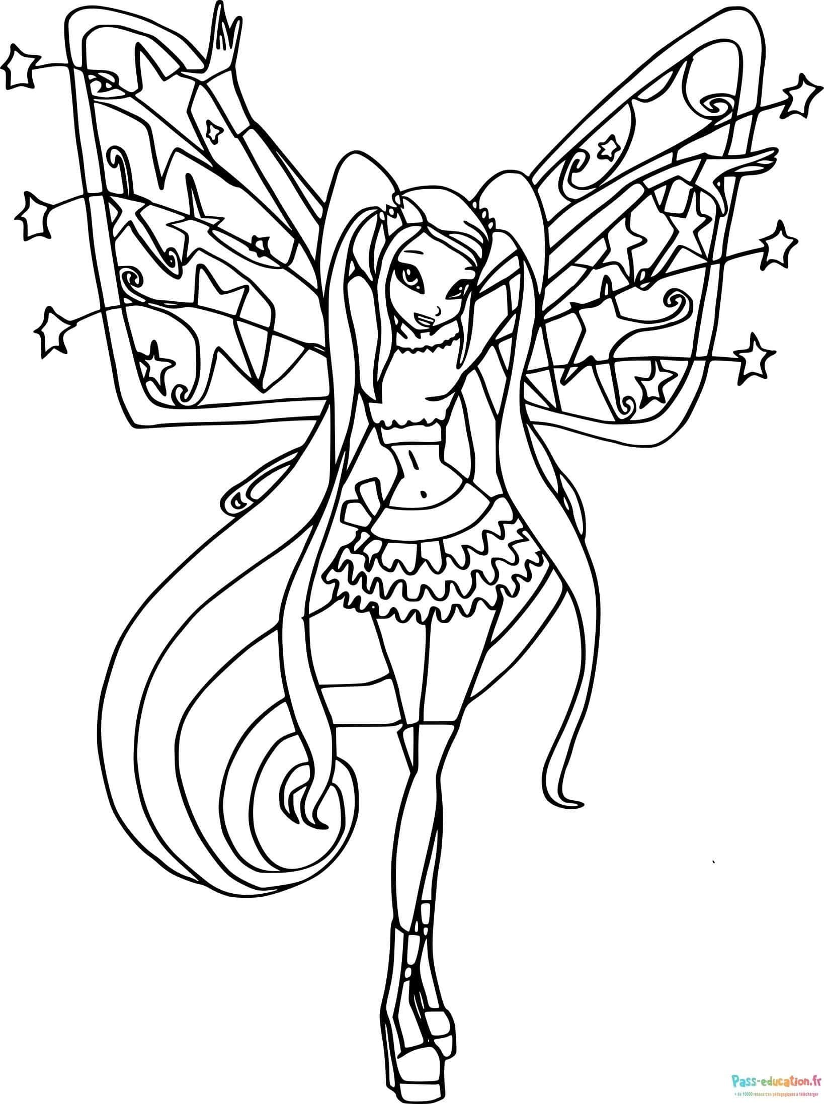 Coloriage Fée Stella à imprimer et colorier