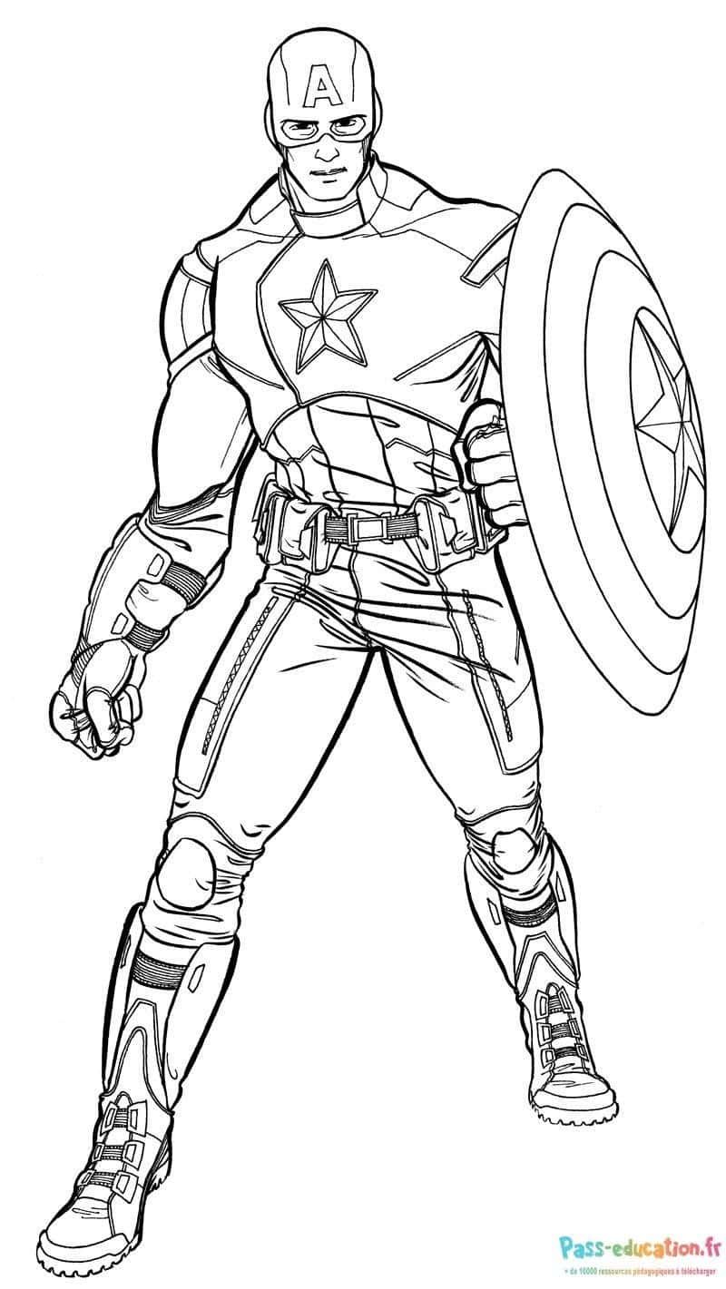 Coloriage Captain America à imprimer et colorier