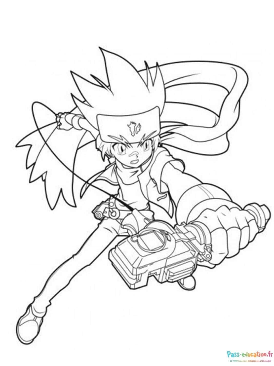 Coloriage Lanceur Beyblade à imprimer et colorier