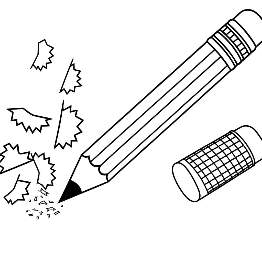 Coloriage Crayon cassé à imprimer et colorier