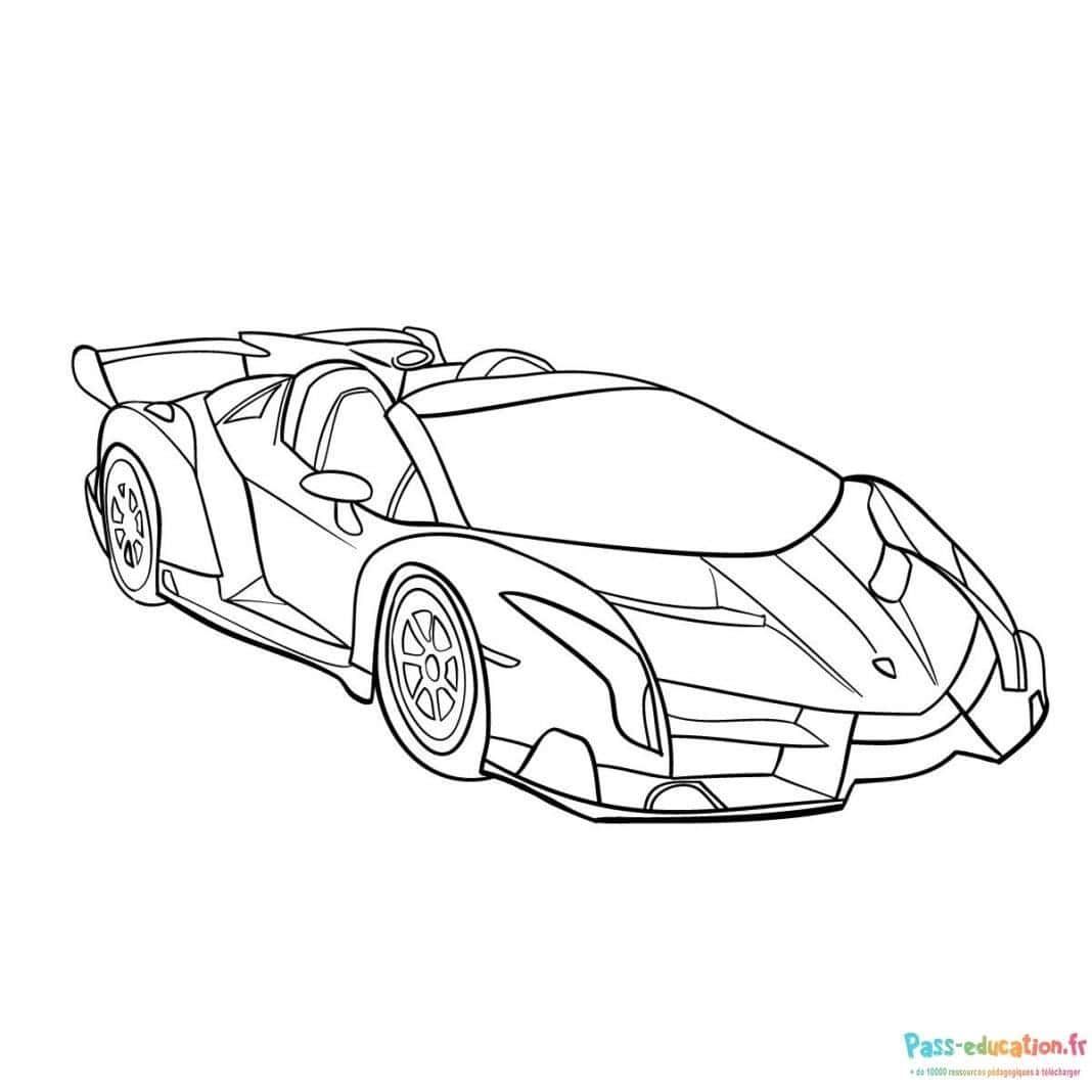 Coloriage Voiture de course à imprimer et colorier