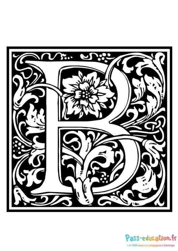 Coloriage Lettre L ornée à imprimer et colorier