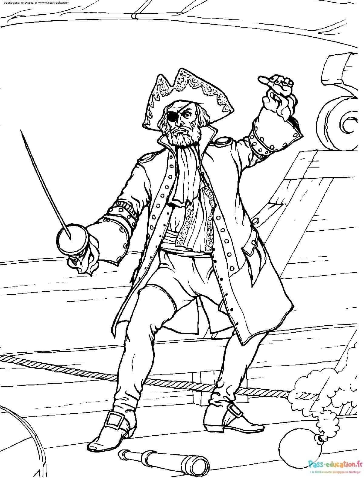 Coloriage Pirate au combat à imprimer et colorier