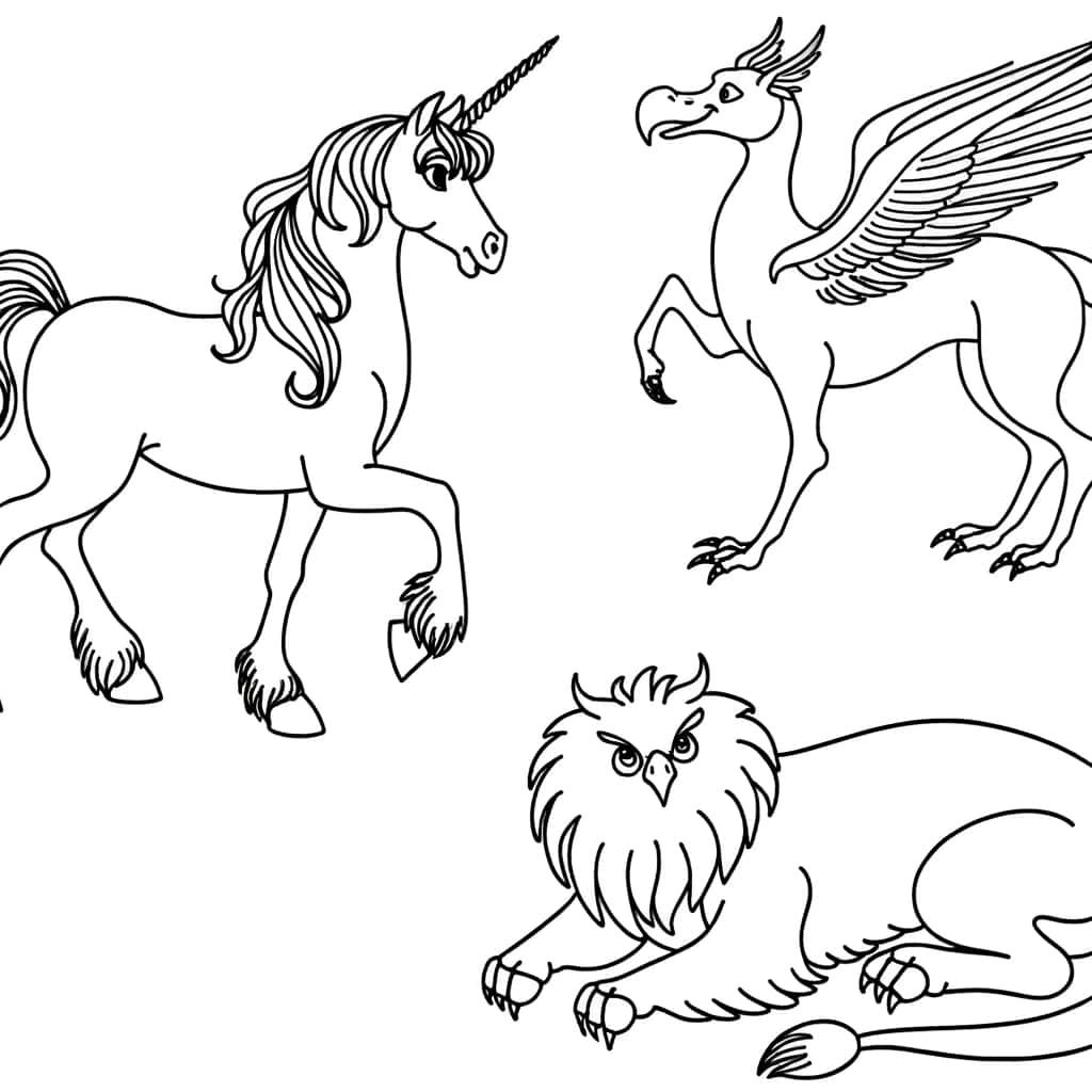 Coloriage Animaux fantastiques à imprimer et colorier